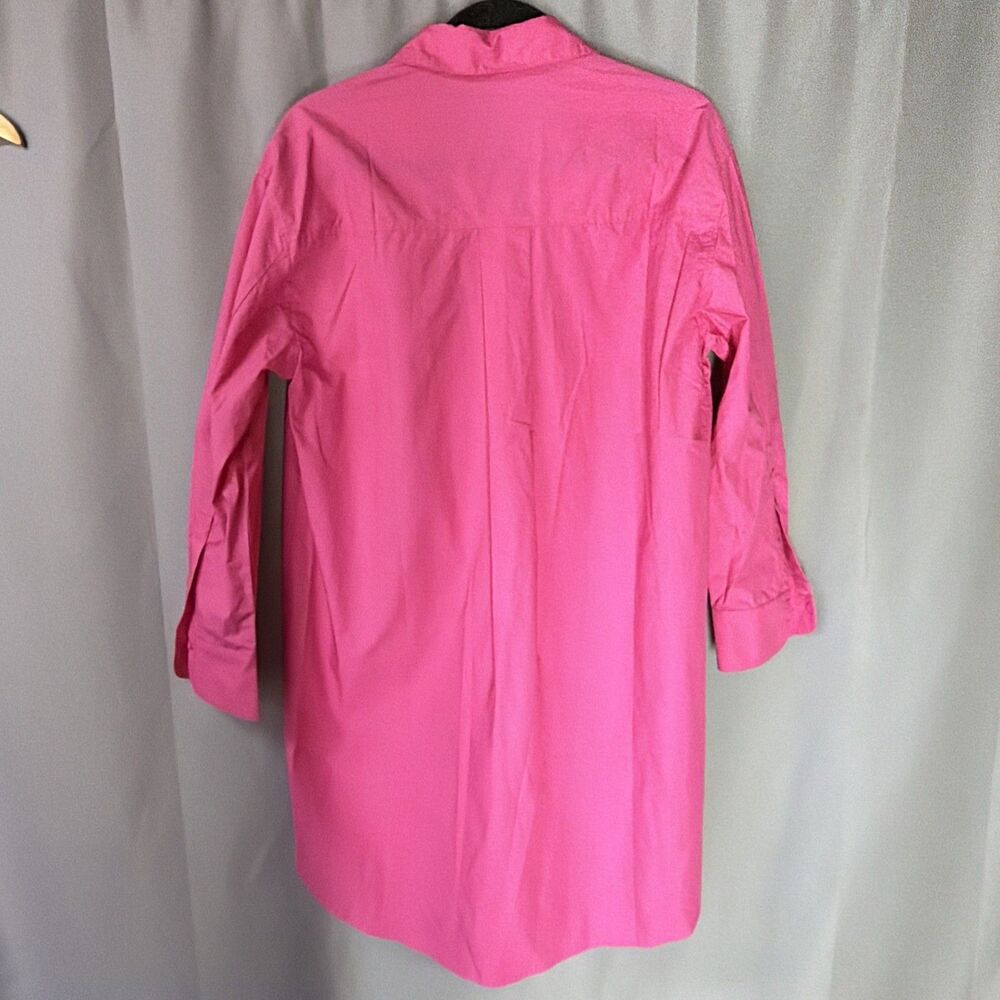 English Factory Hot Pink Cotton Button Down Mini Shirt Dress Size Small S - Picture 8 of 12